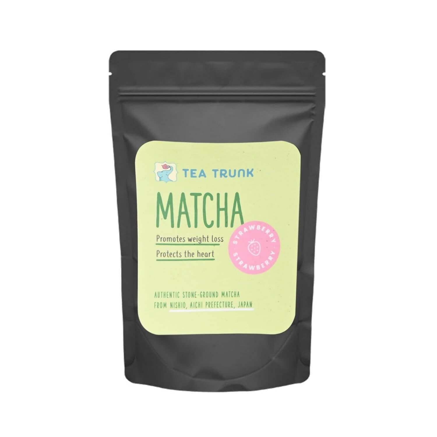 Tea Trunk Strawberry Matcha Green Tea Power - Pure Ceremonial Grade | Swadesiicart