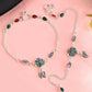 VOJ Set of 2 Traditional Stone Studded Flower Shaped Anklet - Swadesiicart