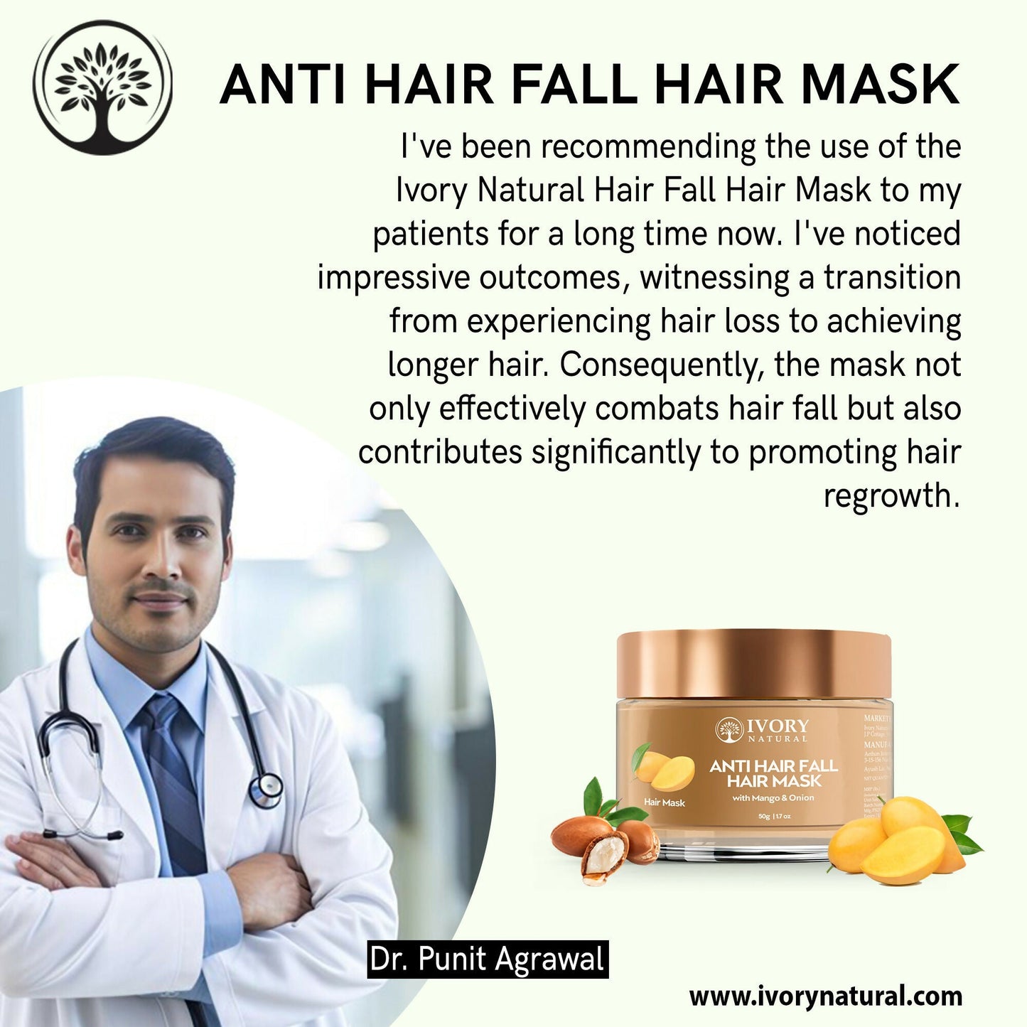 Ivory Natural Hair Fall Hair Mask - Loss Of Hair Control For Both Men & Women | Swadesiicart