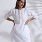 trueBrowns White Slub Kurta Co-ord Set - Swadesiicart