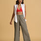 trueBrowns Olive Cotton Blend Elasticated Drawstring Straight Pants | Swadesiicart