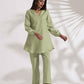 trueBrowns Green Cotton Blend Co-ord Set - Swadesiicart