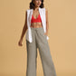 trueBrowns Grey Cotton Blend Elasticated Drawstring Straight Pants | Swadesiicart