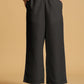trueBrowns Black Cotton Blend Elasticated Drawstring Straight Pants | Swadesiicart