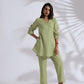 trueBrowns Green Cotton Blend Co-ord Set - Swadesiicart