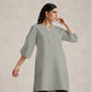 trueBrowns Grey Cotton Blend Short Kurta | Swadesiicart