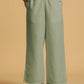 trueBrowns Mint Green Cotton Blend Elasticated Drawstring Straight Pants | Swadesiicart