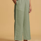 trueBrowns Mint Green Cotton Blend Elasticated Drawstring Straight Pants | Swadesiicart