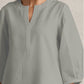 trueBrowns Grey Cotton Blend Short Kurta | Swadesiicart