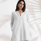 trueBrowns White Cotton Blend Kurta Co-ord Set - Swadesiicart
