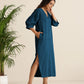 trueBrowns Blue Cotton Blend Long Dress | Swadesiicart