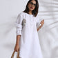trueBrowns White Slub Kurta Co-ord Set - Swadesiicart