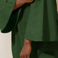 trueBrowns Green Cotton Blend Short Dress | Swadesiicart