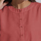 trueBrowns Pink Cotton Blend Pleated Kurta Co-ord Set - Swadesiicart