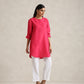 trueBrowns Fuchsia Cotton Blend Short Kurta | Swadesiicart