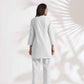 trueBrowns White Cotton Blend Kurta Co-ord Set - Swadesiicart