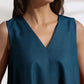 trueBrowns Dark Blue Cotton Blend Short Dress | Swadesiicart