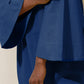 trueBrowns Blue Cotton Blend Short Dress | Swadesiicart