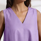 trueBrowns Lilac Cotton Blend Short Dress | Swadesiicart