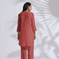 trueBrowns Pink Cotton Blend Pleated Kurta Co-ord Set - Swadesiicart