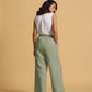 trueBrowns Mint Green Cotton Blend Elasticated Drawstring Straight Pants | Swadesiicart