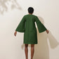 trueBrowns Green Cotton Blend Short Dress | Swadesiicart