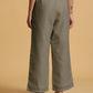 trueBrowns Olive Cotton Blend Elasticated Drawstring Straight Pants | Swadesiicart