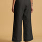 trueBrowns Black Cotton Blend Elasticated Drawstring Straight Pants | Swadesiicart