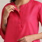 trueBrowns Fuchsia Cotton Blend Short Kurta | Swadesiicart