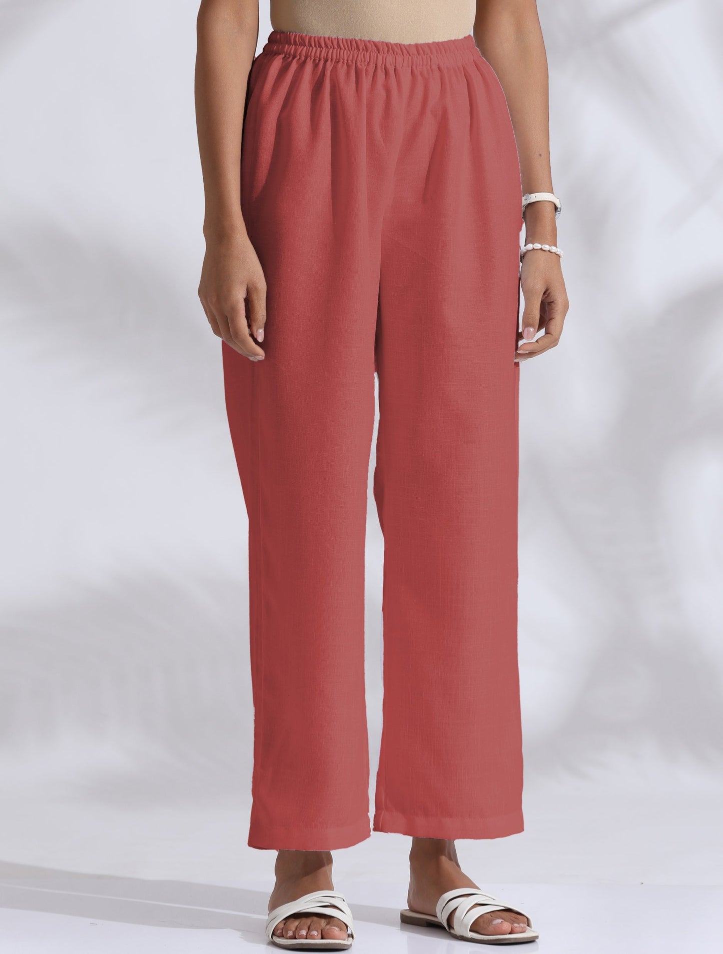 trueBrowns Pink Cotton Blend Pleated Kurta Co-ord Set - Swadesiicart