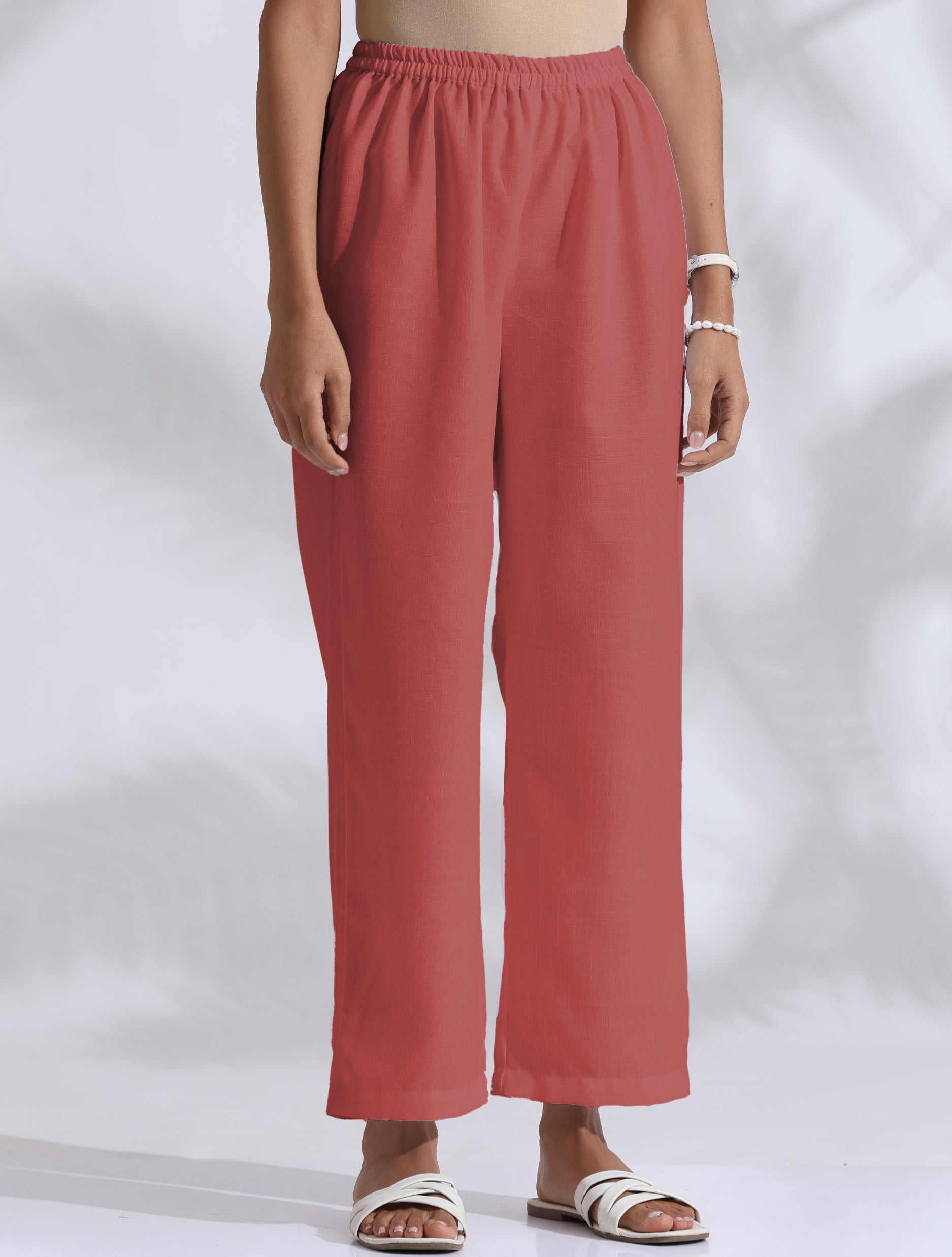 trueBrowns Pink Cotton Blend Pleated Kurta Co-ord Set - Swadesiicart