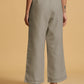 trueBrowns Grey Cotton Blend Elasticated Drawstring Straight Pants | Swadesiicart