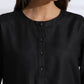 trueBrowns Black Slub Kurta Co-ord Set - Swadesiicart