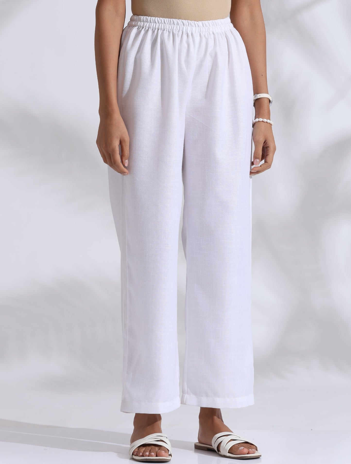 trueBrowns White Slub Kurta Co-ord Set - Swadesiicart