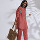 trueBrowns Pink Cotton Blend Pleated Kurta Co-ord Set - Swadesiicart