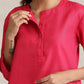 trueBrowns Fuchsia Cotton Blend Short Kurta | Swadesiicart