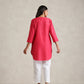 trueBrowns Fuchsia Cotton Blend Short Kurta | Swadesiicart