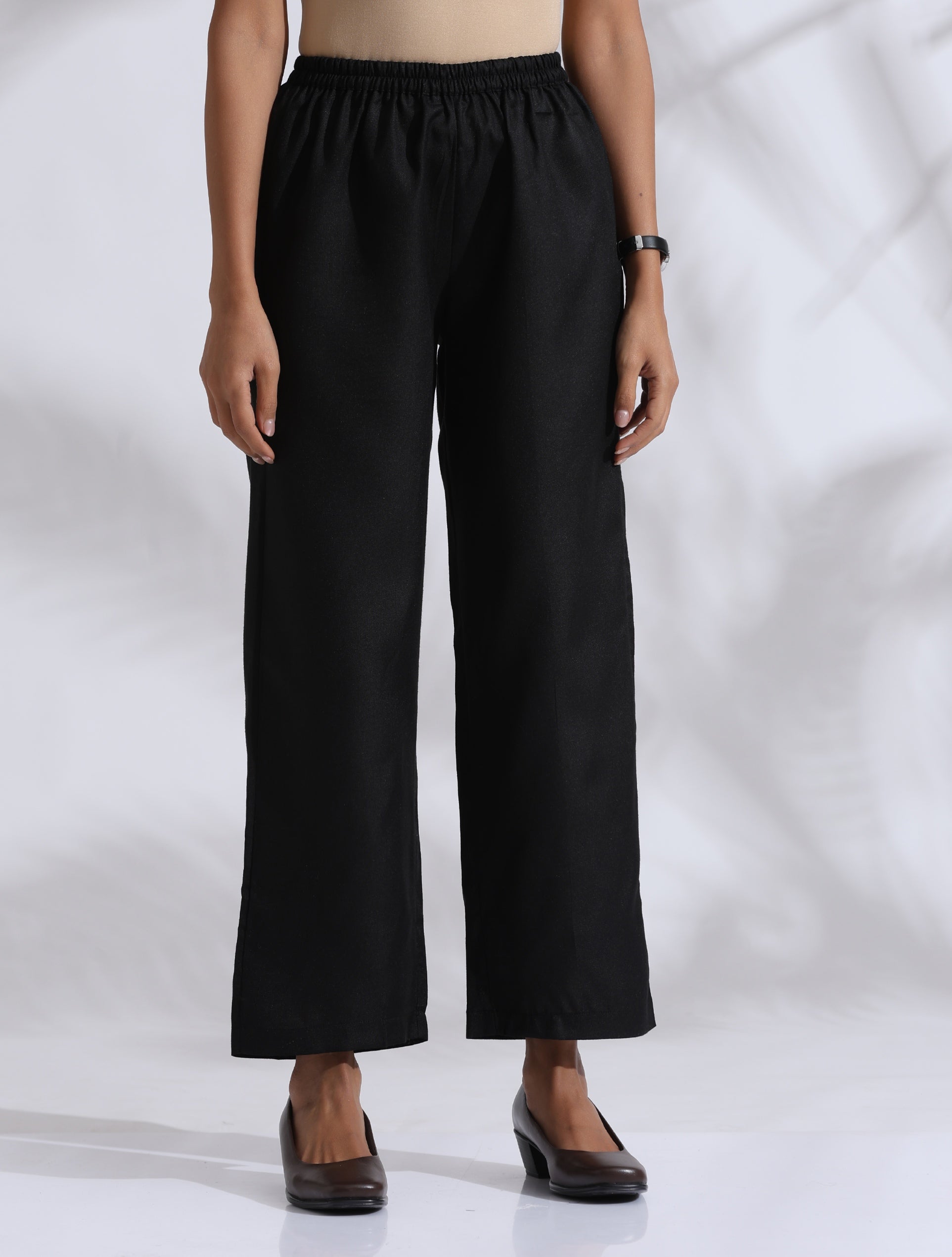 trueBrowns Black Slub Kurta Co-ord Set - Swadesiicart