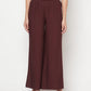 Aniyah Rayon Flared Slip-On Coffee Color Palazzo