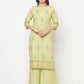 Aniyah Rayon Screen Print Pista Green Straight Kurta - Swadesiicart