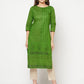 Aniyah Green Cotton Block print straight kurta - Swadesiicart