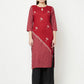 Aniyah Rayon Digital Screen Print Maroon Straight Kurta - Swadesiicart