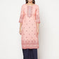 Aniyah Peach Color Rayon Digital Screen Print Straight Kurta - Swadesiicart