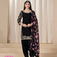 Anaita Black Premium Embroidered Roman Silk Salwar Suit