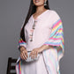 Ahalyaa Printed Plus Size Flared Sleeves Sequined Crepe Kaftan Kurta | Swadesiicart