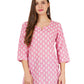 Jaitra Apparels Women Printed Pure Cotton Straight Kurta (Pink) - Swadesiicart