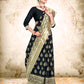 Vardha Black Woven Zari Drops Banarasi Saree | Swadesiicart