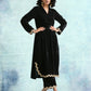 trueBrowns Black Velvet Lace Kurta | Swadesiicart