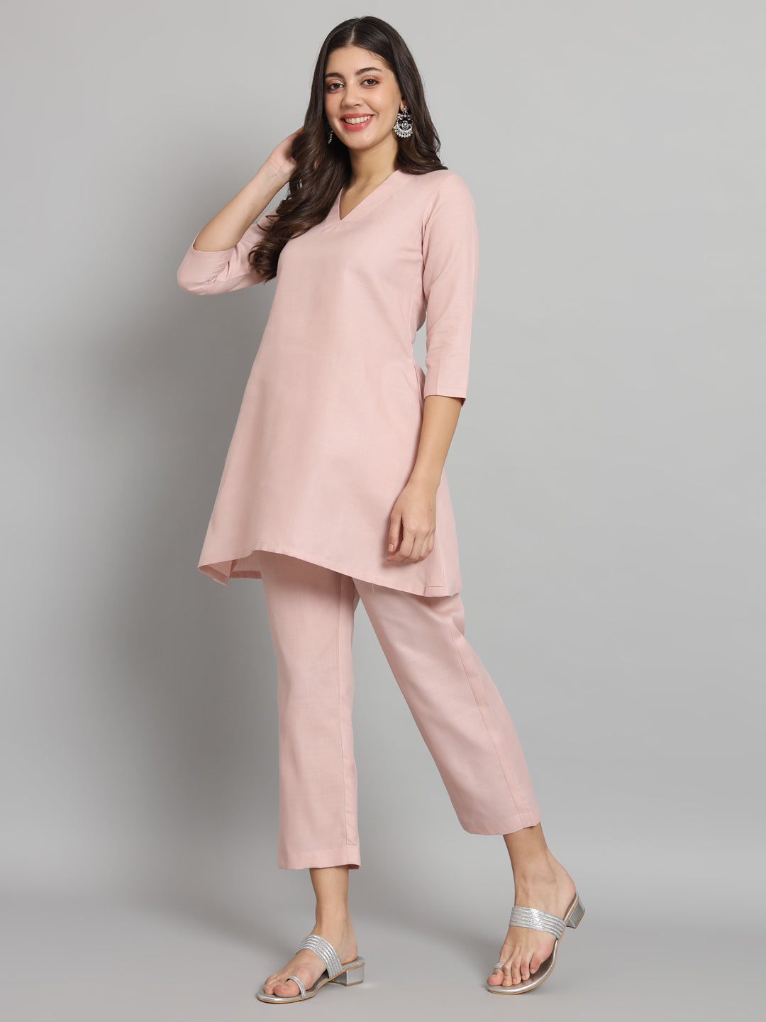 Fab Fashion Rosy Pink Co-Ord Set - Swadesiicart