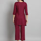 Fab Fashion Maroon Co-Ord Set - Swadesiicart